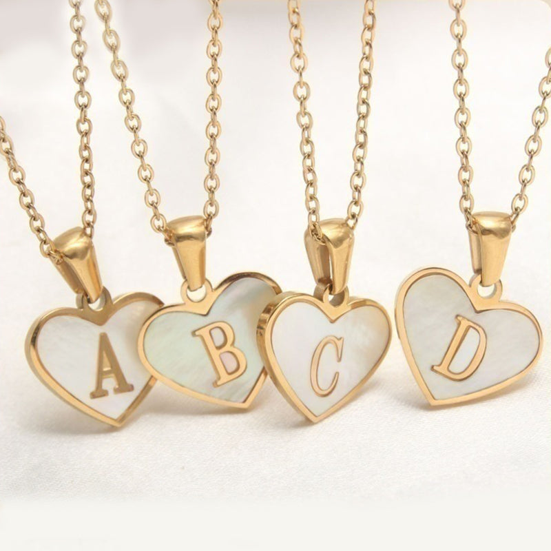 Heart necklace for women, jewelry for Valentine's day, various letters