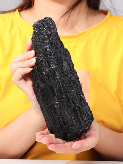 Natural Black Tourmaline Large Piece Of Raw Ore Ornament