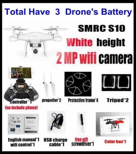 WiFi 2MP Camera With S10 SMRC FPV Quadcopter Drone UAV with Micro Remote Control