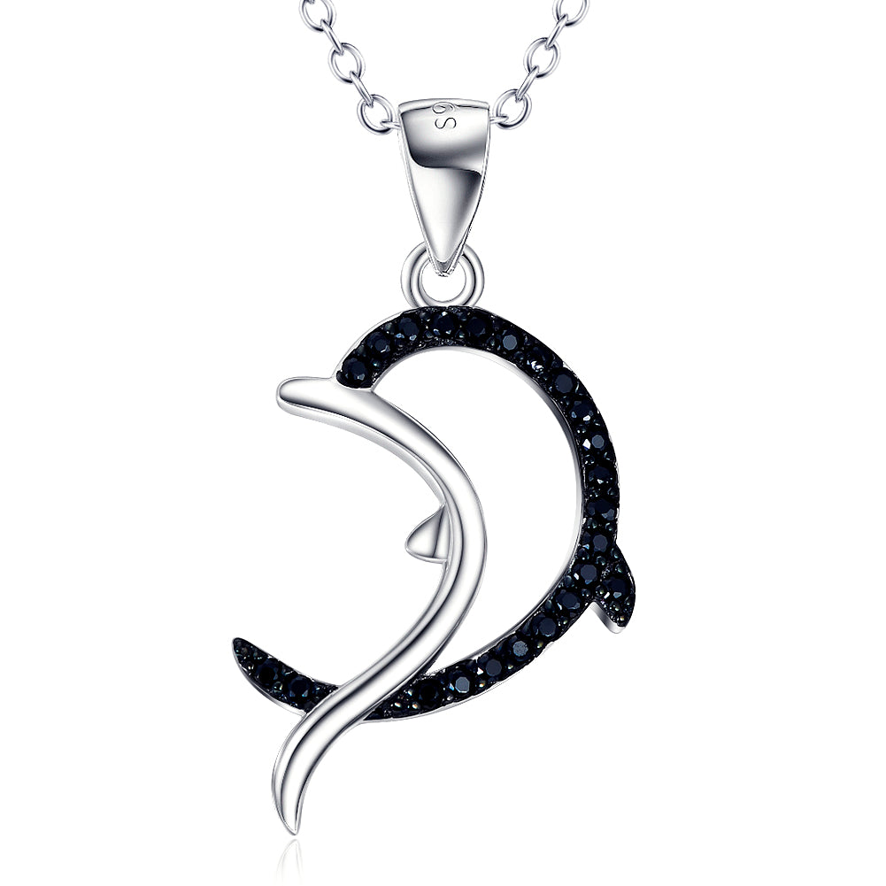 Dolphin Pendant 925 Pure Silver Necklace