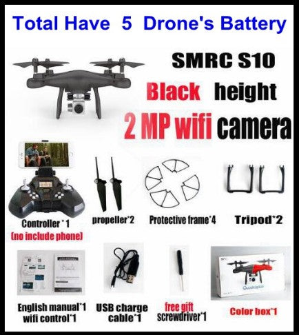 WiFi 2MP Camera With S10 SMRC FPV Quadcopter Drone UAV with Micro Remote Control