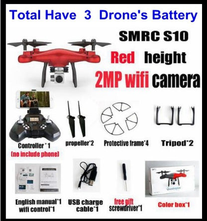 WiFi 2MP Camera With S10 SMRC FPV Quadcopter Drone UAV with Micro Remote Control