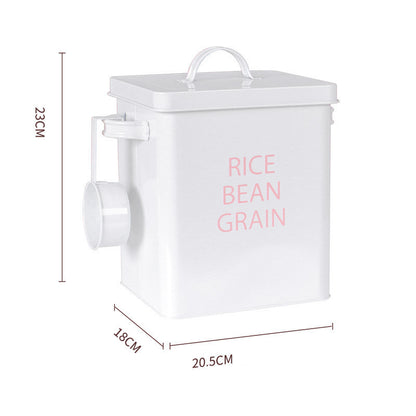 Pet Food Storage Bucket Thickened Iron Household Supplies Storage