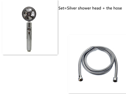 360 degree rotatable shower head with water saving flow function, with small fan