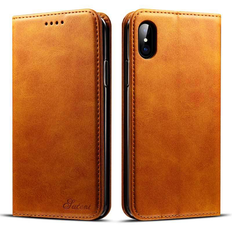 Retro Calfskin Phone Holster Flip Protective Cover