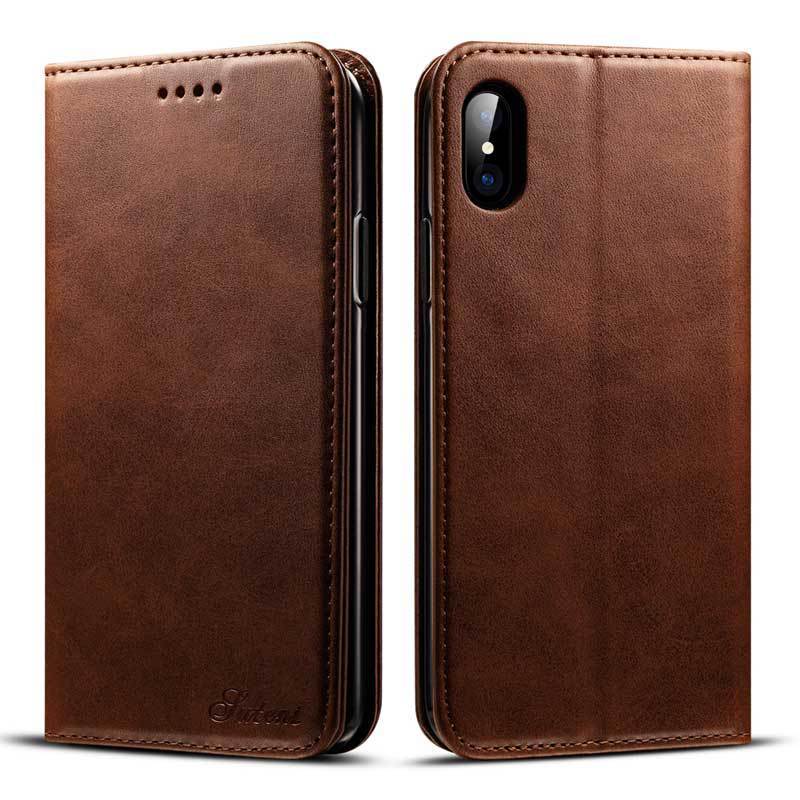 Retro Calfskin Phone Holster Flip Protective Cover