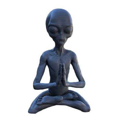 Meditation alien resin ornament decoration