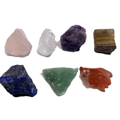 Seven Chakra Natural Crystal Rough Stone Ornament Seven Color Healing Stone Yoga Meditation Energy Stone