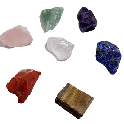 Seven Chakra Natural Crystal Rough Stone Ornament Seven Color Healing Stone Yoga Meditation Energy Stone