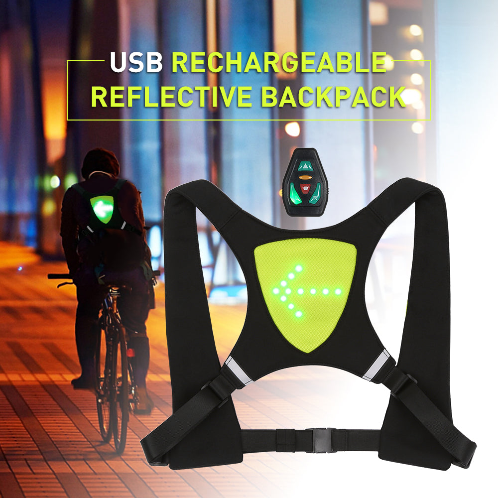 Rechargeable reflective vest with LED lights