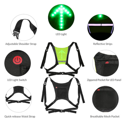 Rechargeable reflective vest with LED lights