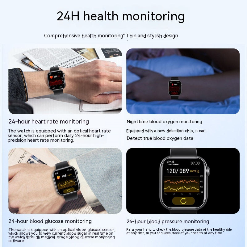 The Smart Watch with Bluetooth Calling, Heart Rate Monitoring, Body Temperature Tracking, Voice Assistant, and Sports Features.