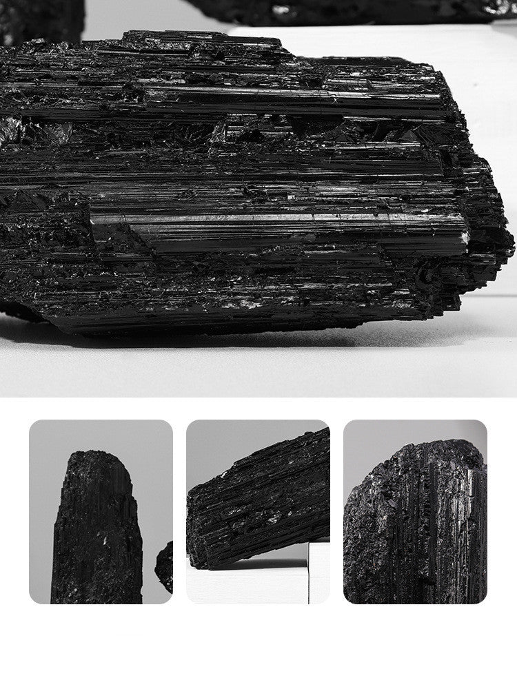 Natural Black Tourmaline Large Piece Of Raw Ore Ornament