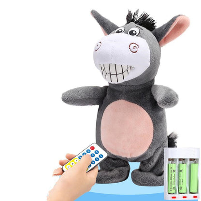 Electronic robots various animals donkey piglet with remote control for children plush toy Talking / walking / singing