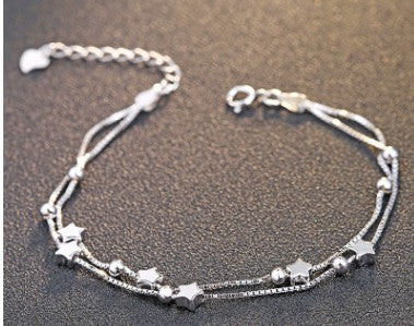 925 silver bracelet, multi-layered cuff