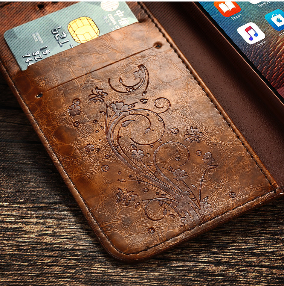 Apple, Luxury Retro Leather Cover Flip Case For iPhone/ Samsung Galaxy