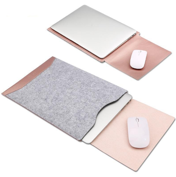 Minimalist laptop sleeve with mouse pad