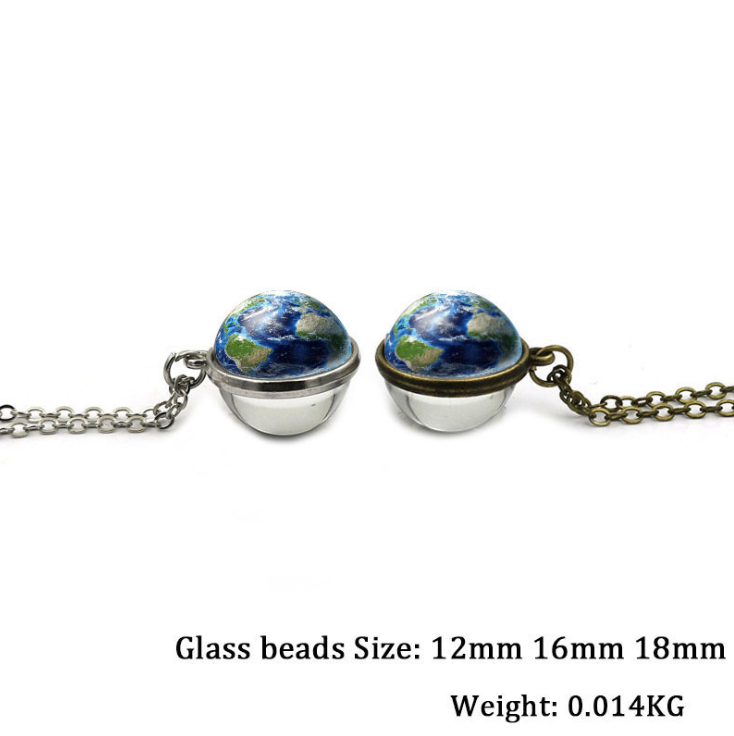 Double sided globe necklace