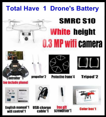 WiFi 2MP Camera With S10 SMRC FPV Quadcopter Drone UAV with Micro Remote Control