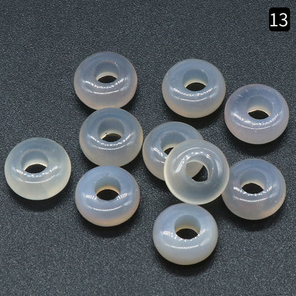 Natural abacus crystal agate jade with 5x10mm hole 4mm circle