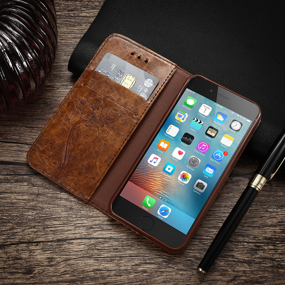 Apple, Luxury Retro Leather Cover Flip Case For iPhone/ Samsung Galaxy