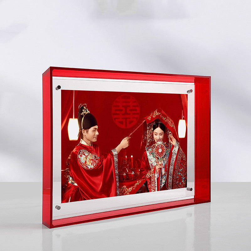 Transparent colored acrylic photo frame