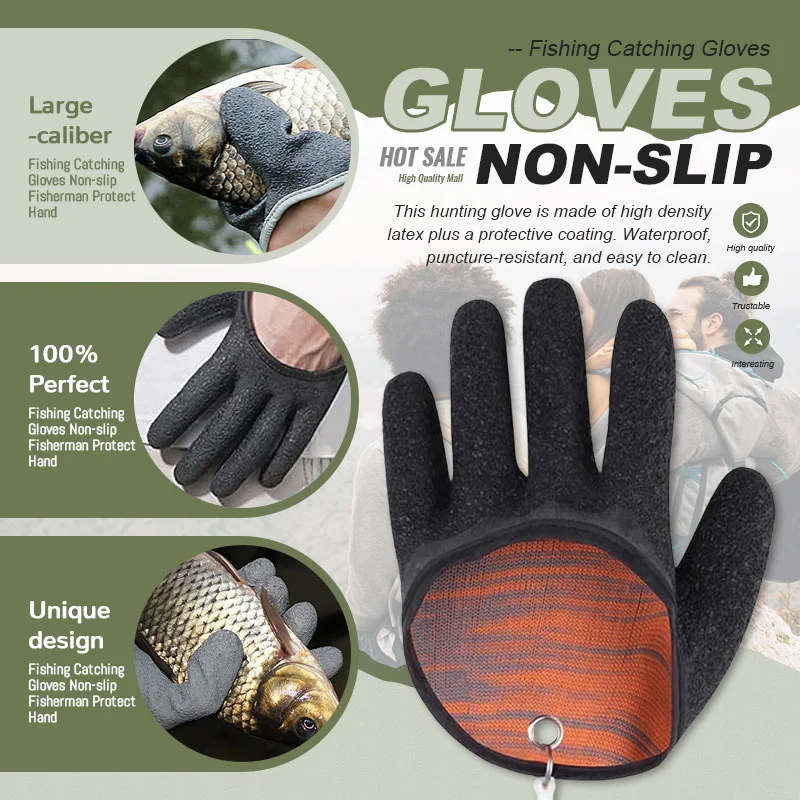 Fishing Gloves: Anti-Slip, Protects from Puncture and Scrapes