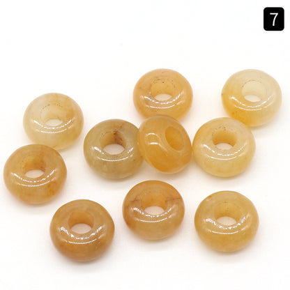 Natural abacus crystal agate jade with 5x10mm hole 4mm circle