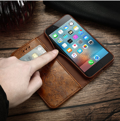 Apple, Luxury Retro Leather Cover Flip Case For iPhone/ Samsung Galaxy