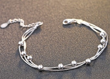 925 silver bracelet, multi-layered cuff