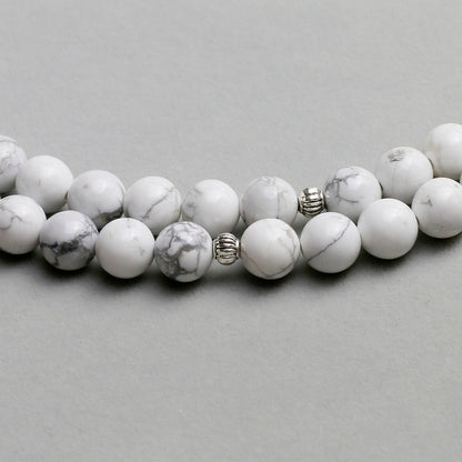 White stone flower beads bracelet