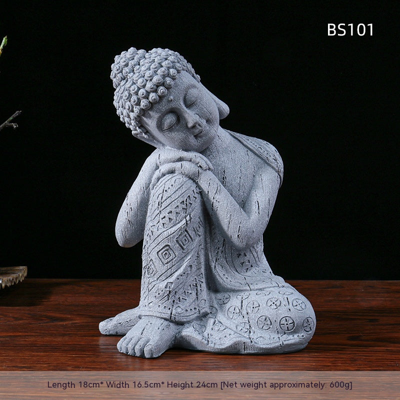 Resin Zen Buddha statue flower pot for garden decoration