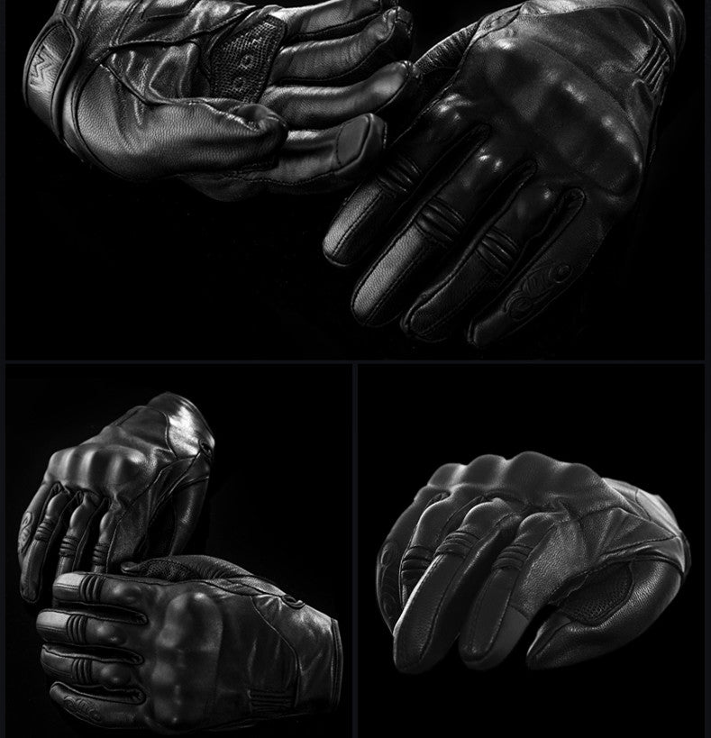 Motorcycle leather gloves.