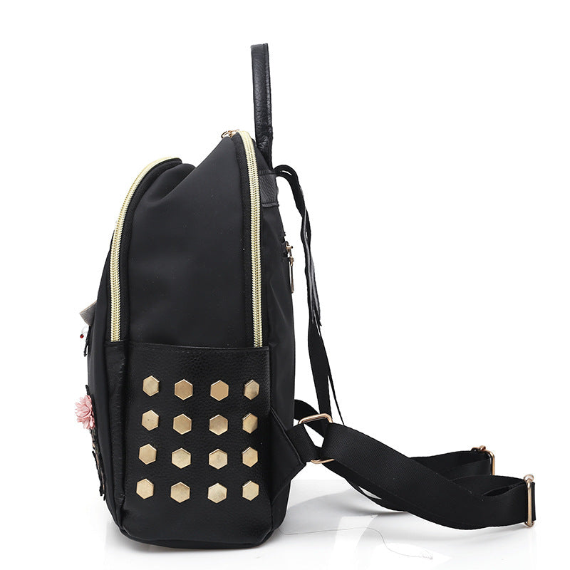 Waterproof Embroidery Backpack: Large Capacity, Ultra-light for Leisure Travel