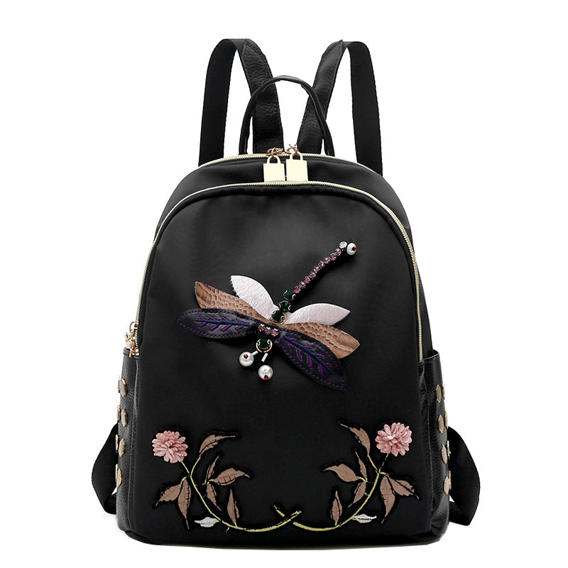 Waterproof Embroidery Backpack: Large Capacity, Ultra-light for Leisure Travel