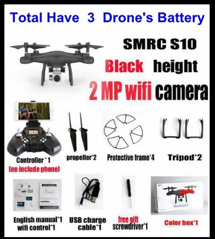 WiFi 2MP Camera With S10 SMRC FPV Quadcopter Drone UAV with Micro Remote Control