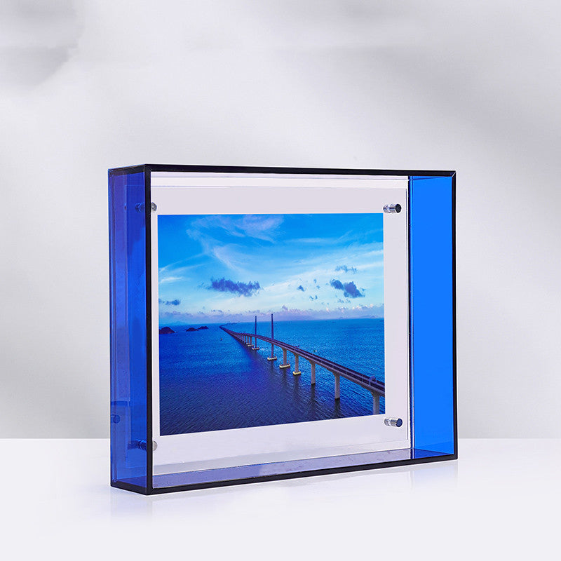 Transparent colored acrylic photo frame