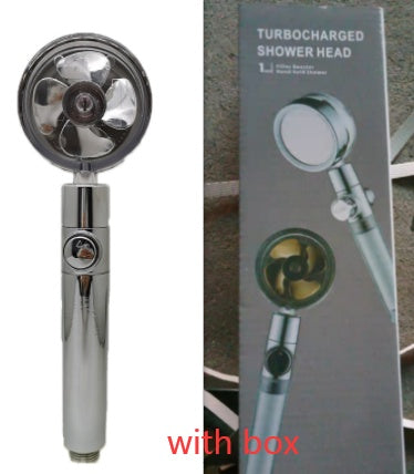 360 degree rotatable shower head with water saving flow function, with small fan