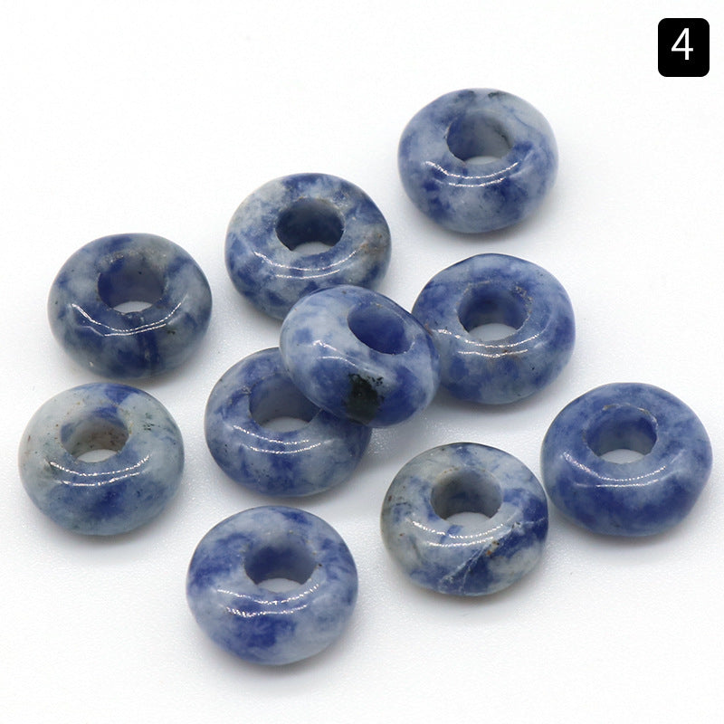 Natural abacus crystal agate jade with 5x10mm hole 4mm circle