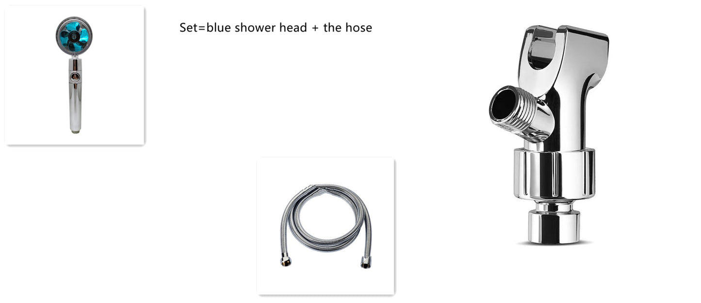 360 degree rotatable shower head with water saving flow function, with small fan