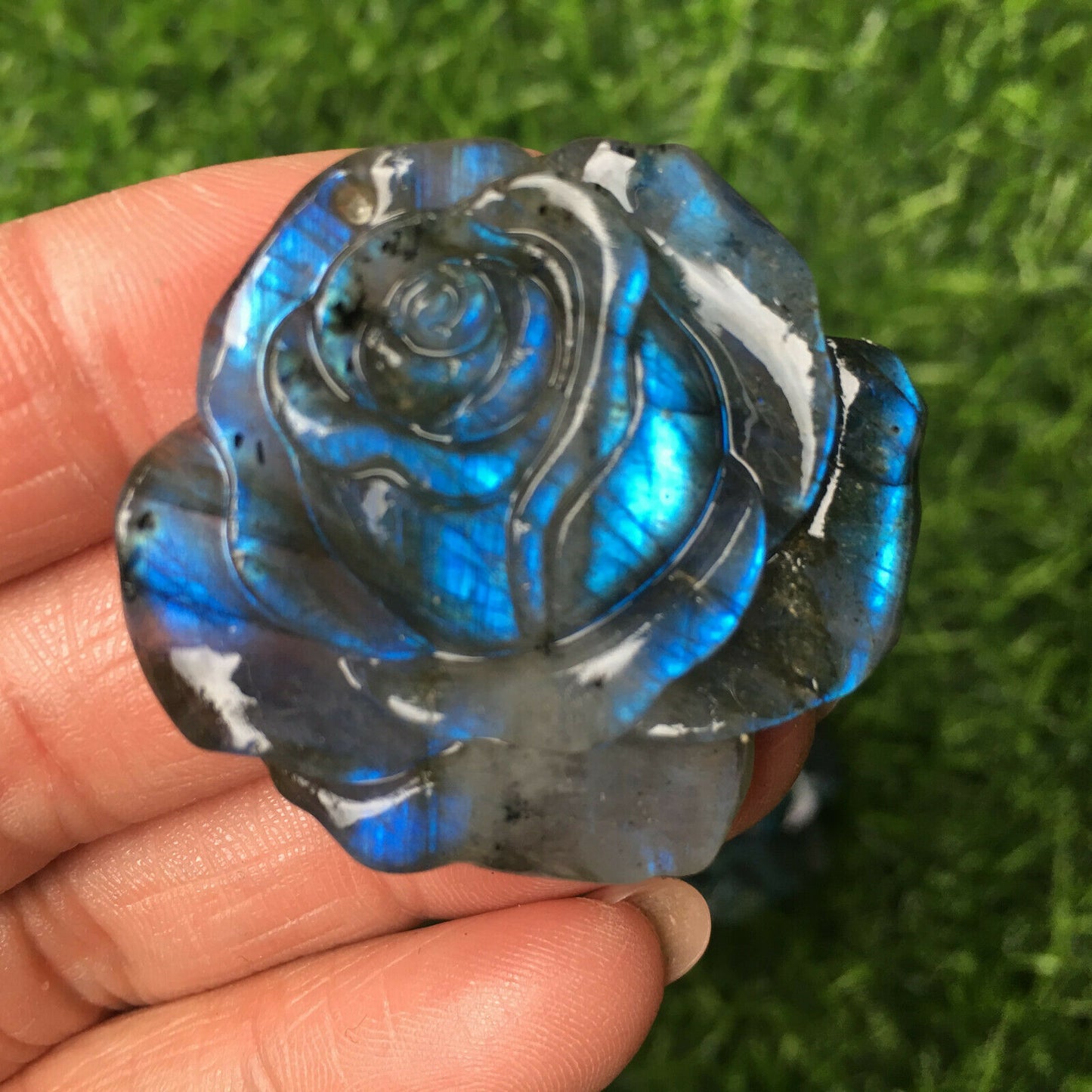 Rough Crystal Rose Flower Labradorite Stone for Crafts