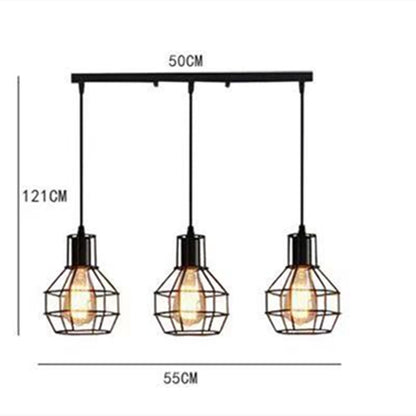 Industrial Chandeliers with Small Iron Cage: American Country Bar Table Lamp