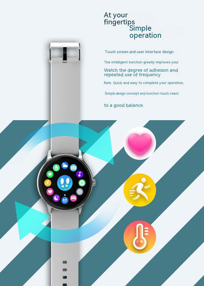 Smartwatch with Blood Pressure Monitoring, 1.28-inch Display, and Health Tracking