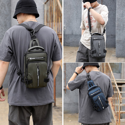 Men's multi-functional shoulder chest crossbody backpack