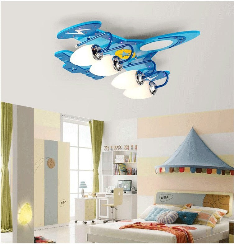 Creative Airplane Cartoon LED Ceiling Lamps for Children's Room with Eye Protection