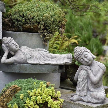 Resin Zen Buddha statue flower pot for garden decoration