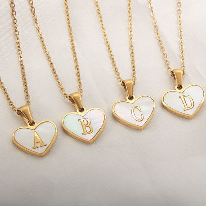 Heart necklace for women, jewelry for Valentine's day, various letters