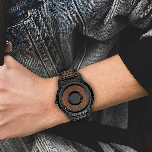 The South African Red Sandalwood Magnetic Ball Minimalist Watch.