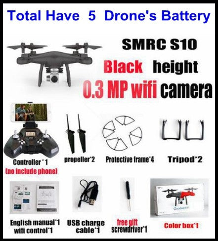 WiFi 2MP Camera With S10 SMRC FPV Quadcopter Drone UAV with Micro Remote Control