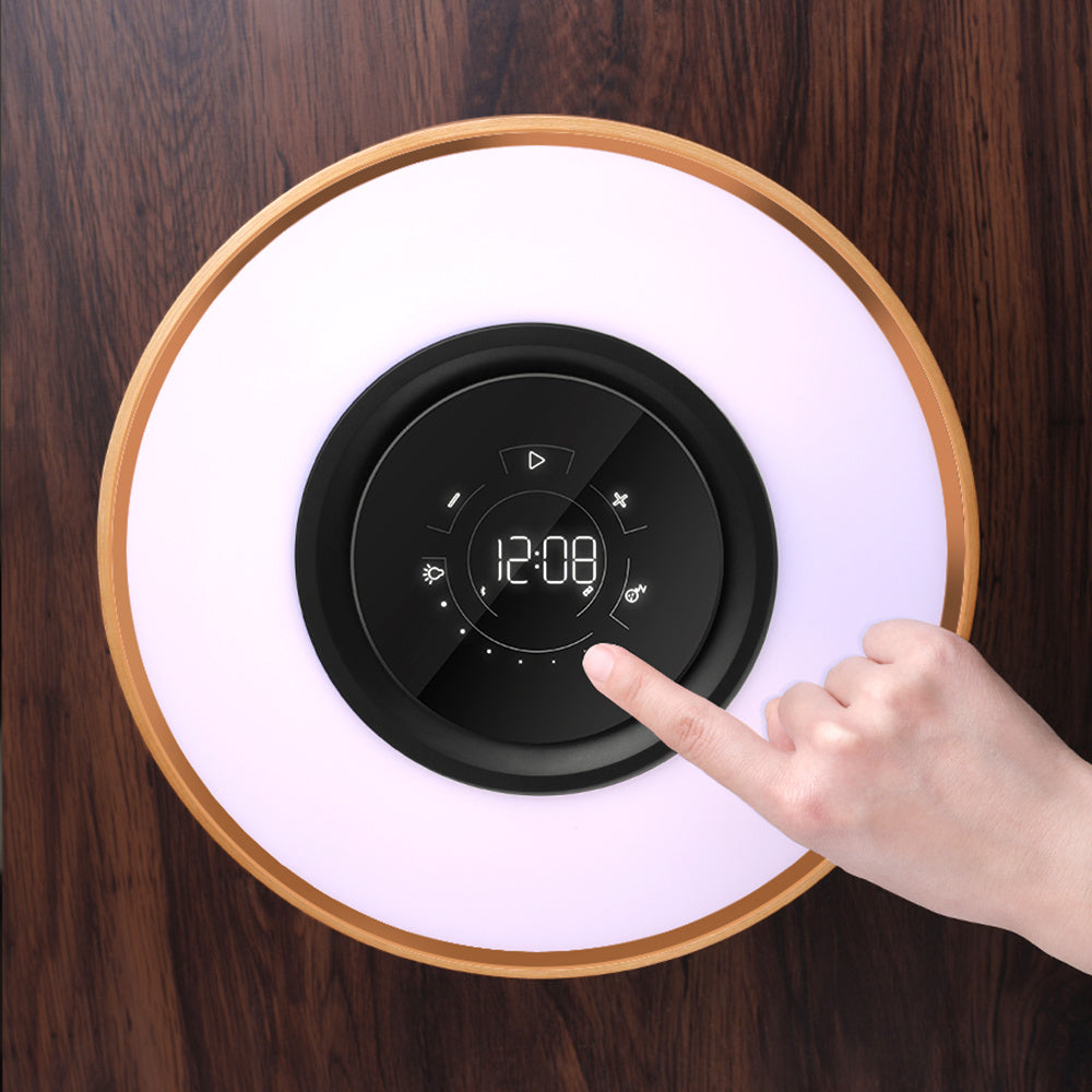 Round Intelligent Music Bluetooth Speaker Bed Lamp WiFi Circle Tree Of Led Light